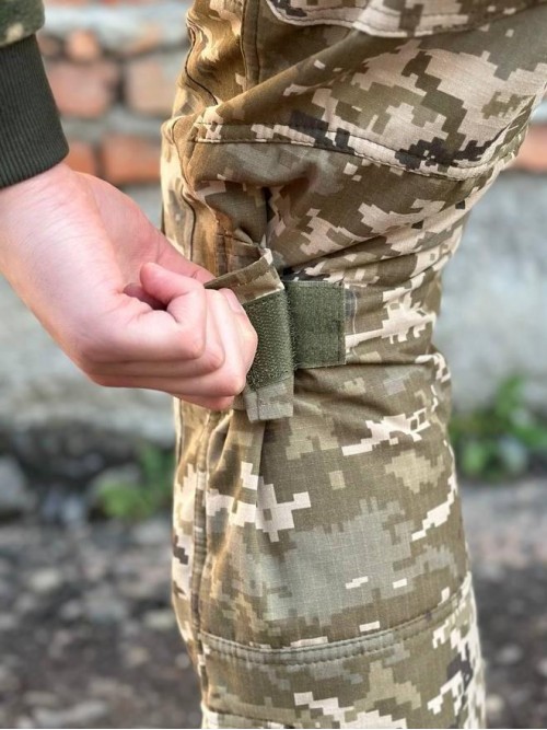 Теплі штани піксель ріпстоп на флісі з наколінниками Теплі штани піксель ріпстоп на флісі з наколінниками