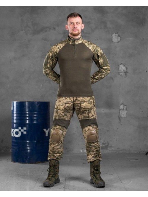 Костюм тактичний убакс + штани з наколінниками піксель ріпстоп