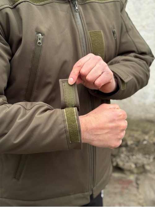 Зимова тактична куртка Soft Shell з утепленням Omni-Heat олива