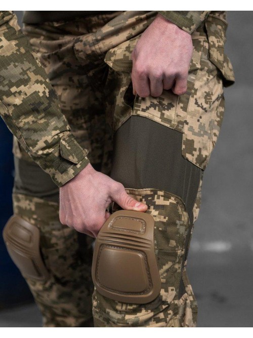 Костюм тактичний убакс + штани з наколінниками піксель ріпстоп