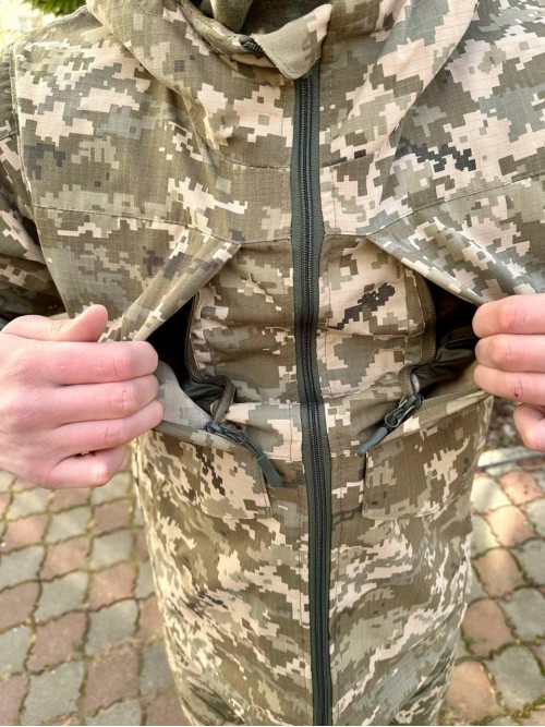 Куртка піксель ріпстоп на флісі