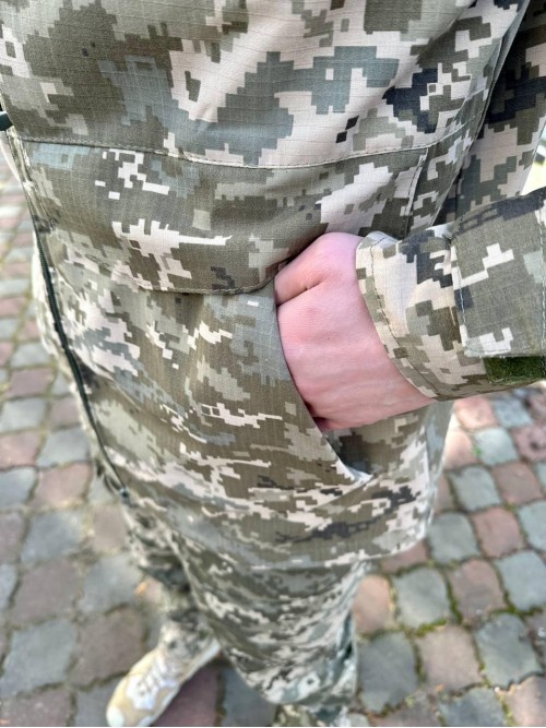 Куртка піксель ріпстоп на флісі