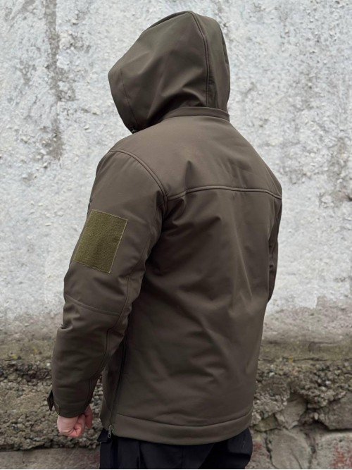 Зимова тактична куртка Soft Shell з утепленням Omni-Heat олива