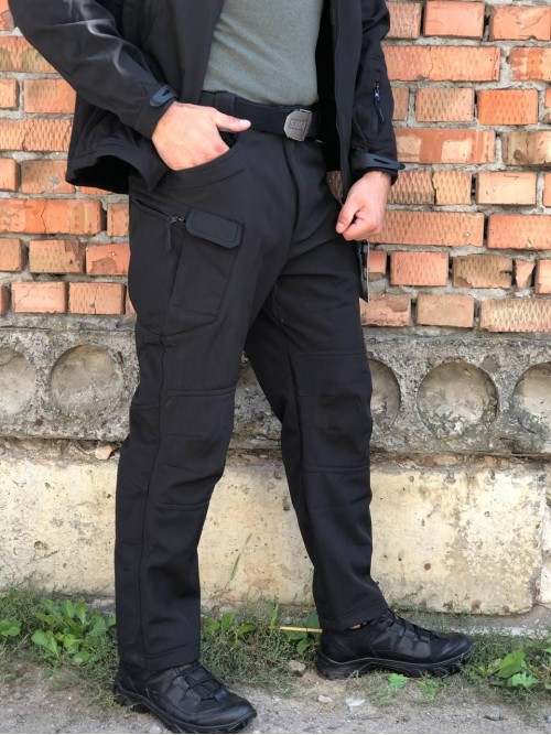 Штани тактичні Soft Shell чорні ESDY