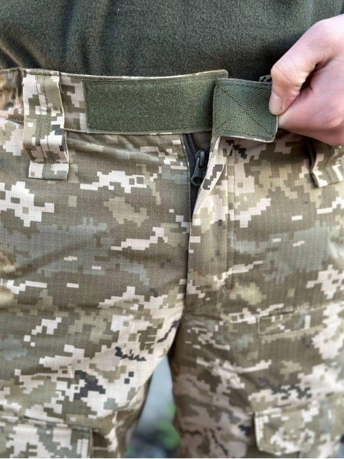 Теплі штани піксель ріпстоп на флісі з наколінниками Теплі штани піксель ріпстоп на флісі з наколінниками