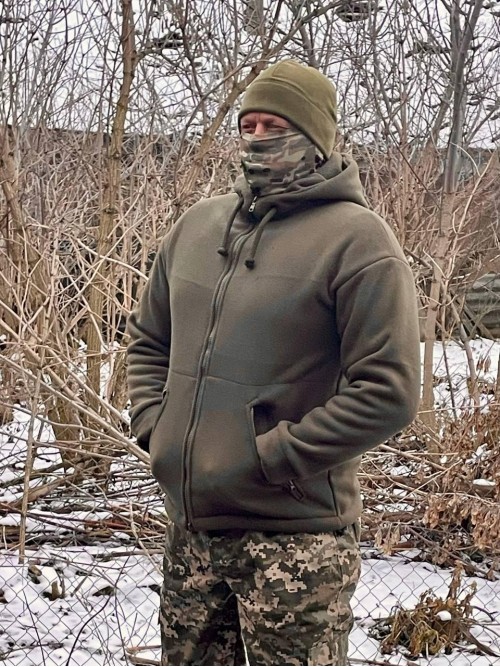 Кофта флісова Грізлі з капюшоном Олива Кофта флісова Грізлі з капюшоном Олива