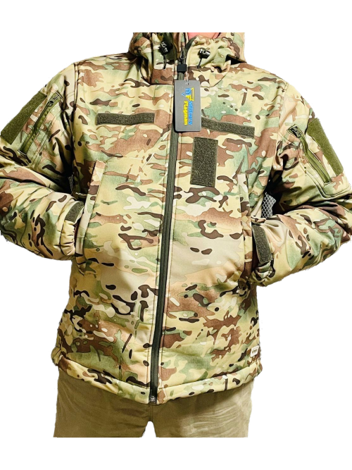Зимова тактична куртка Soft Shell з утепленням Omni-Heat мультикам