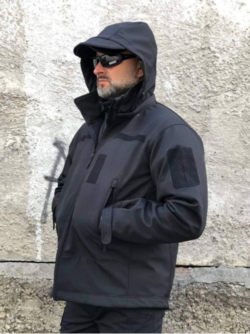 Тактична куртка Soft Shell Чорна