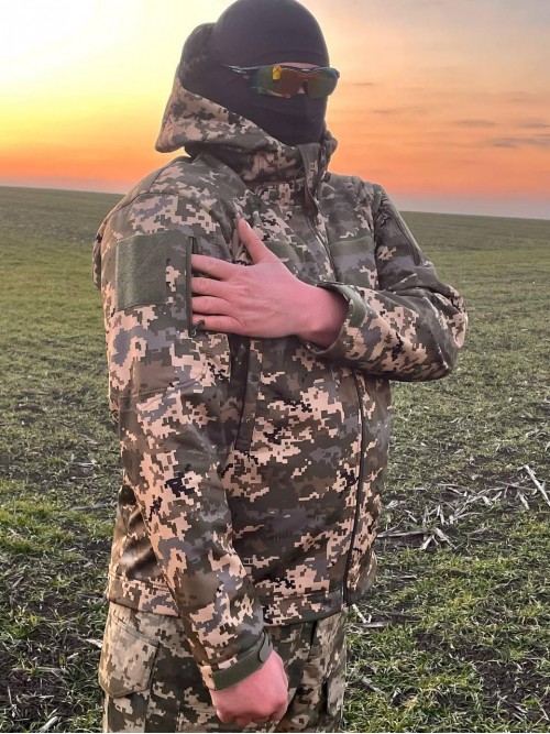 Тактична демісезонна куртка Soft Shell Піксель Тактична демісезонна куртка Soft Shell Піксель