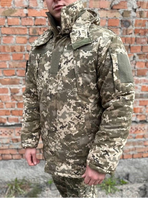 Бушлат зимовий піксель ріпстоп на флісі Бушлат зимовий піксель ріпстоп на флісі
