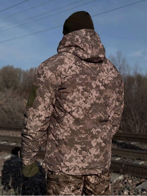 Тактична зимова куртка Soft Shell Піксель Тактична зимова куртка Soft Shell Піксель