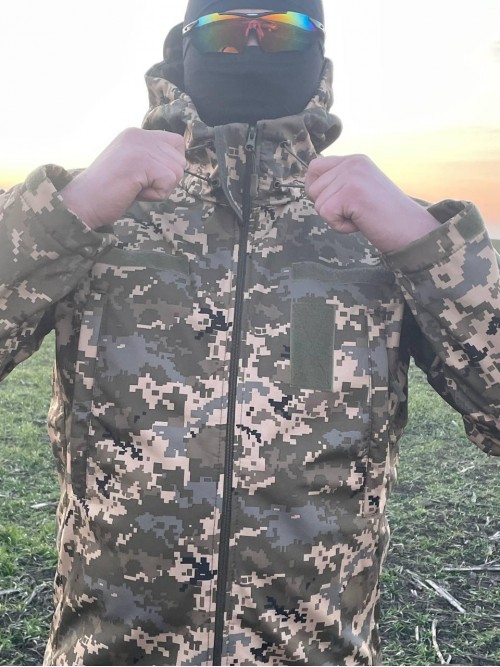 Тактична демісезонна куртка Soft Shell Піксель Тактична демісезонна куртка Soft Shell Піксель