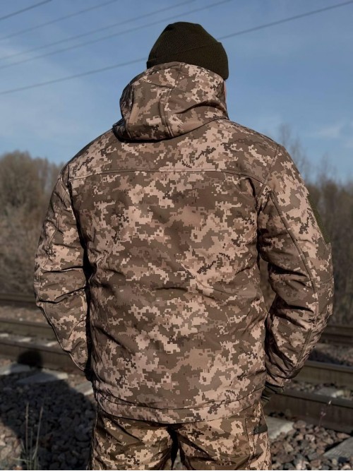 Тактична зимова куртка Soft Shell Піксель Тактична зимова куртка Soft Shell Піксель