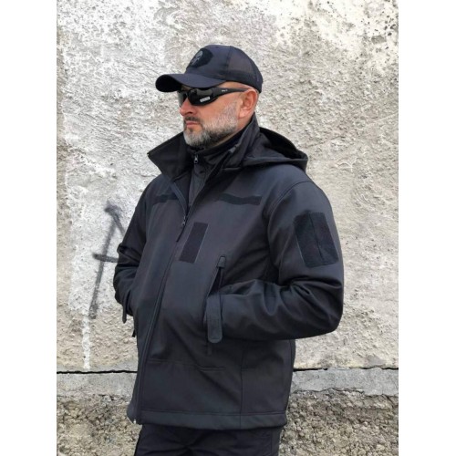 Тактична куртка Soft Shell Чорна