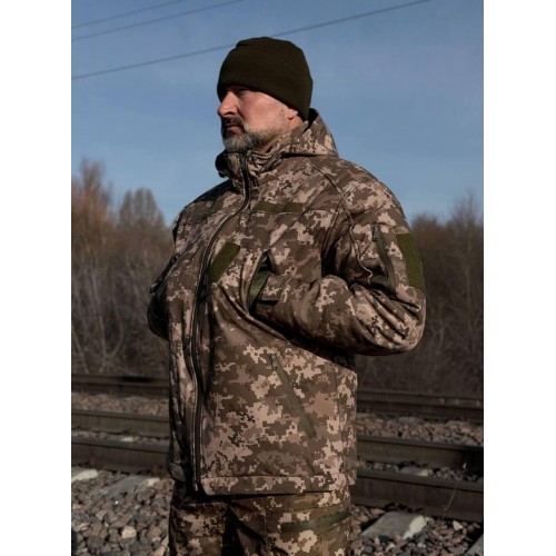 Тактична зимова куртка Soft Shell Піксель Тактична зимова куртка Soft Shell Піксель