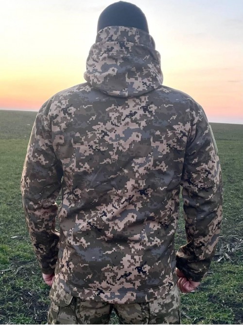 Тактична демісезонна куртка Soft Shell Піксель Тактична демісезонна куртка Soft Shell Піксель