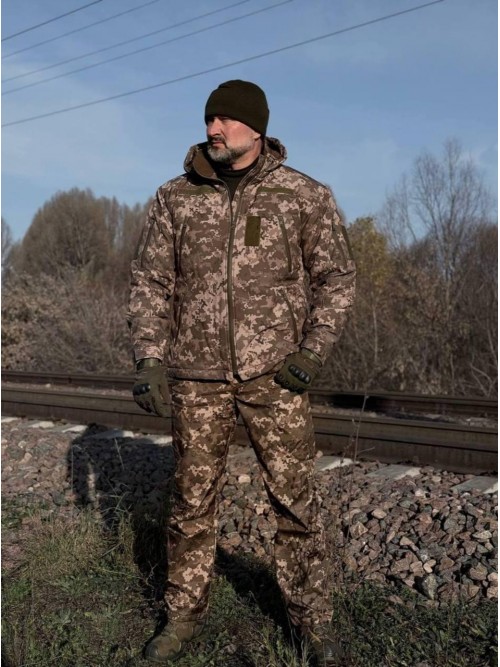 Тактична зимова куртка Soft Shell Піксель Тактична зимова куртка Soft Shell Піксель