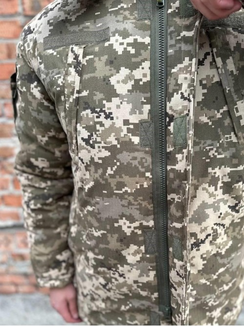 Бушлат зимовий піксель ріпстоп на флісі Бушлат зимовий піксель ріпстоп на флісі