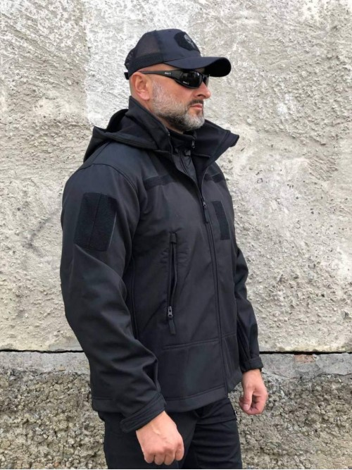 Тактична куртка Soft Shell Чорна