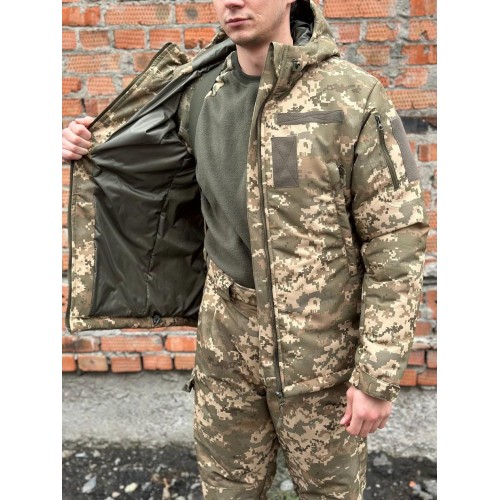 Зимова куртка тактична піксель Taslan