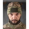 Шапка флісова піксель з вставкою Soft-Shell та липукою під шеврон